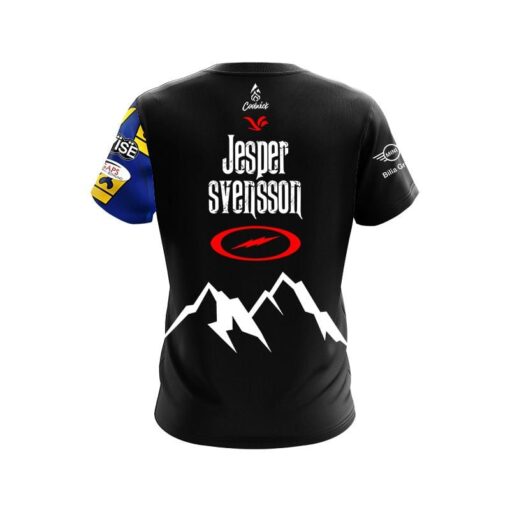 Jesper Svensson Black Red ICE Replica CoolWick Bowling Jersey - Image 2
