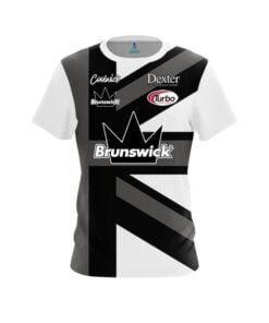 Brunswick Dom Barrett White Black Union Jack CoolWick Bowling Jersey