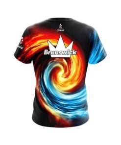 Alternative view of Brunswick Fire and Ice Vortex CoolWick Bowling Jersey
