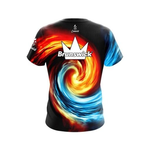 Brunswick Fire and Ice Vortex CoolWick Bowling Jersey - Image 2