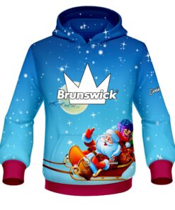 Brunswick Santa Merry Christmas CoolWick Bowling Hoodie