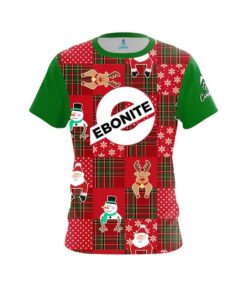 Ebonite Ugly Sweater Christmas Quilt Holiday Time Bowling Jersey