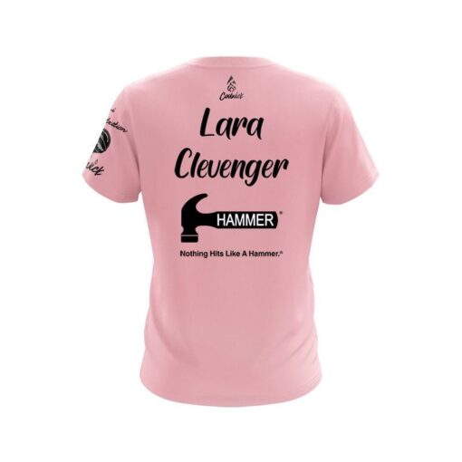 Lara Clevenger Light Pink CoolWick Bowling Jersey - Image 2