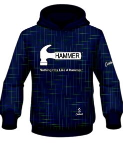 Hammer Rising Navy Blue CoolWick Bowling Hoodie