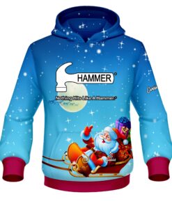 Hammer Santa Merry Christmas CoolWick Bowling Hoodie