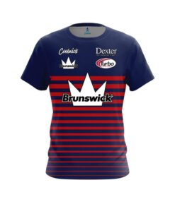 Brunswick Dom Barrett Red Stripes CoolWick Bowling Jersey