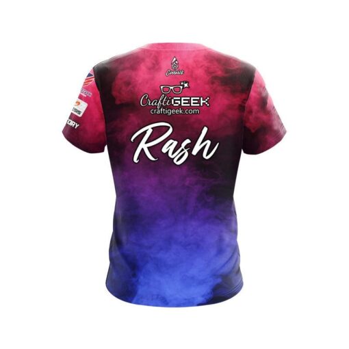 Sean Rash Blue and Pink Smoke Replica CoolWick Bowling Jersey - Image 2