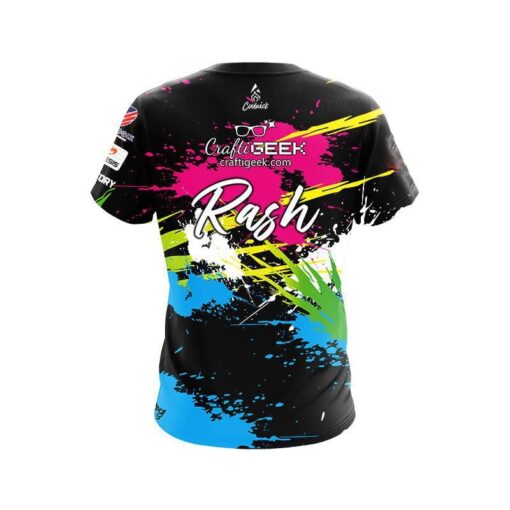 900 Global Sean Rash Paint Splatter Replica CoolWick Bowling Jersey - Image 2