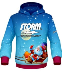 Storm Santa Merry Christmas CoolWick Bowling Hoodie