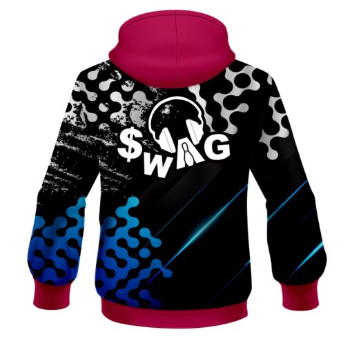 SWAG Level Up Blue CoolWick Bowling Hoodie - Image 2