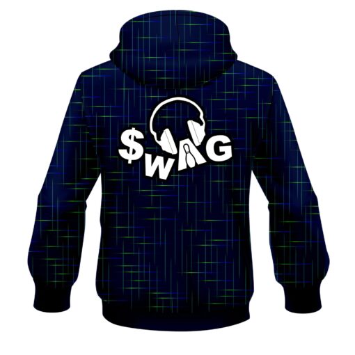 SWAG Rising Navy Blue CoolWick Bowling Hoodie - Image 2