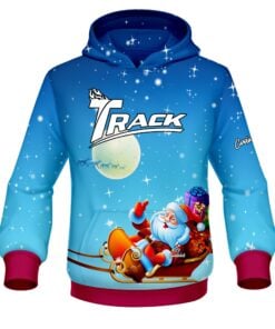 Track Santa Merry Christmas CoolWick Bowling Hoodie