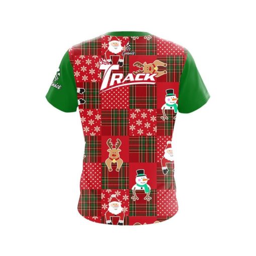 Track Ugly Sweater Christmas Quilt Holiday Time Bowling Jersey - Image 2