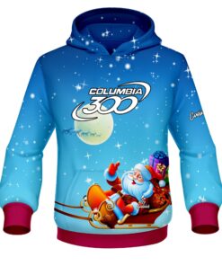 Columbia 300 Santa Merry Christmas CoolWick Bowling Hoodie
