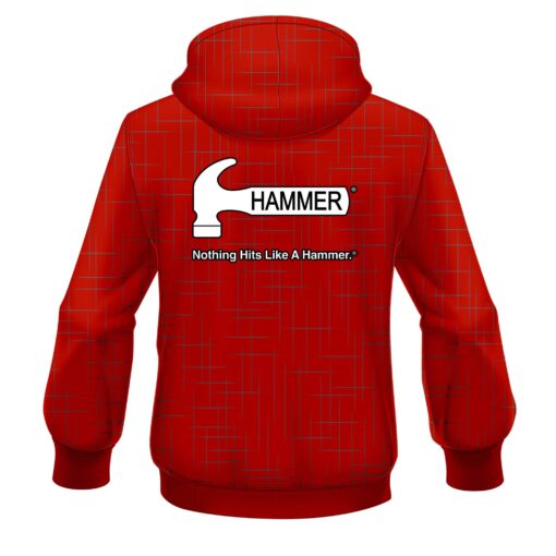 Hammer Rising Red CoolWick Bowling Hoodie - Image 2