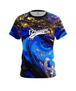 12Bagger Blue and Gold Liquid Marble CoolWick Bowling Jersey