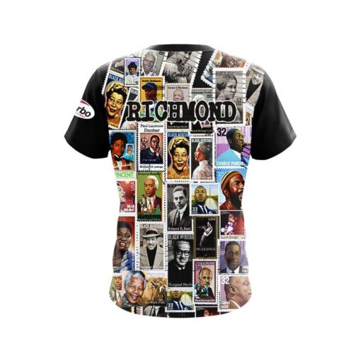 Anthony Richmond Stamp Collage Replica CoolWick Bowling Jersey - Image 2