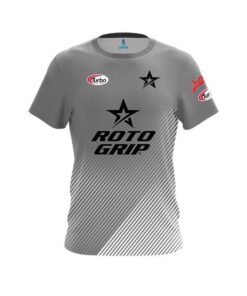 Roto Grip BJ Moore Grey Black Oblique Lines CoolWick Bowling Jersey