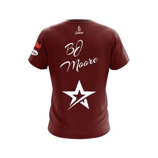 Roto Grip BJ Moore Plain Maroon White CoolWick Bowling Jersey - Image 2