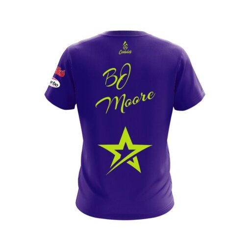 Roto Grip BJ Moore Plain Purple Lime Green CoolWick Bowling Jersey - Image 2