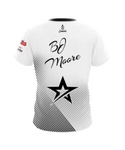 Alternative view of Roto Grip BJ Moore White Black Oblique Lines CoolWick Bowling Jersey