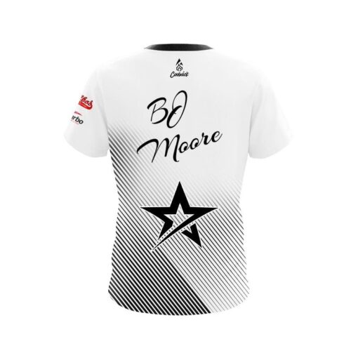 Roto Grip BJ Moore White Black Oblique Lines CoolWick Bowling Jersey - Image 2