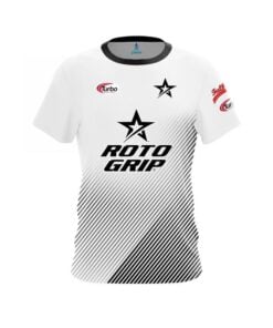 Roto Grip BJ Moore White Black Oblique Lines CoolWick Bowling Jersey