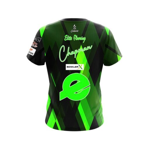 Ebonite AJ Chapman Black Green Diamonds CoolWick Bowling Jersey - Image 2