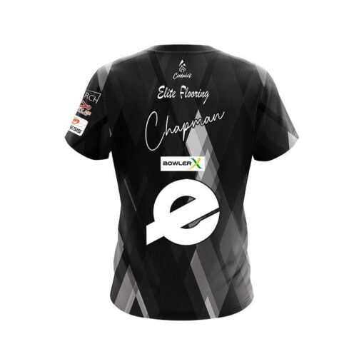 Ebonite AJ Chapman Black Grey Diamonds CoolWick Bowling Jersey - Image 2