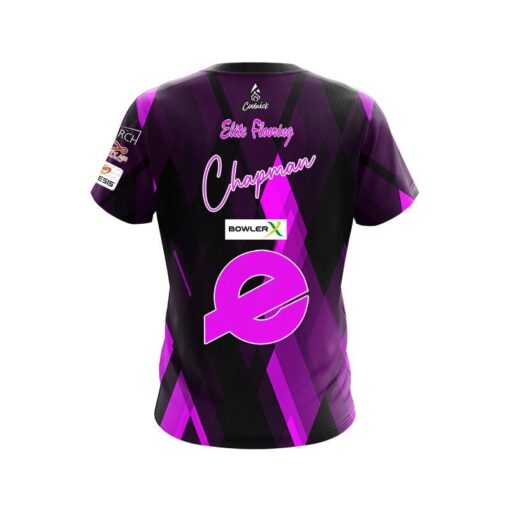 Ebonite AJ Chapman Black Pink Diamonds CoolWick Bowling Jersey - Image 2