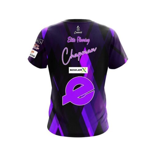Ebonite AJ Chapman Black Purple Diamonds CoolWick Bowling Jersey - Image 2