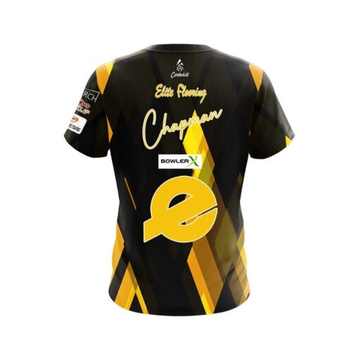 Ebonite AJ Chapman Black Yellow Diamonds CoolWick Bowling Jersey - Image 2