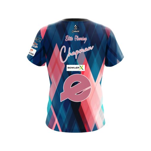 Ebonite AJ Chapman Blue Pink Diamonds CoolWick Bowling Jersey - Image 2