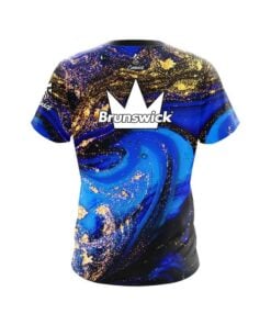 Alternative view of Brunswick Blue and Gold Liquid Marble CoolWick Bowling Jersey