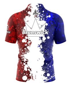 Alternative view of Brunswick Patriot Quick Ship CoolWick Sash Zip Bowling Jersey
