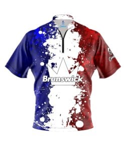 Brunswick Patriot Quick Ship CoolWick Sash Zip Bowling Jersey