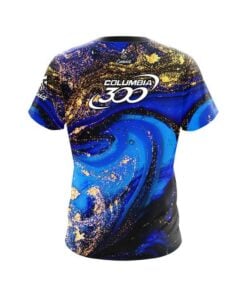 Alternative view of Columbia 300 Blue and Gold Liquid Marble CoolWick Bowling Jersey