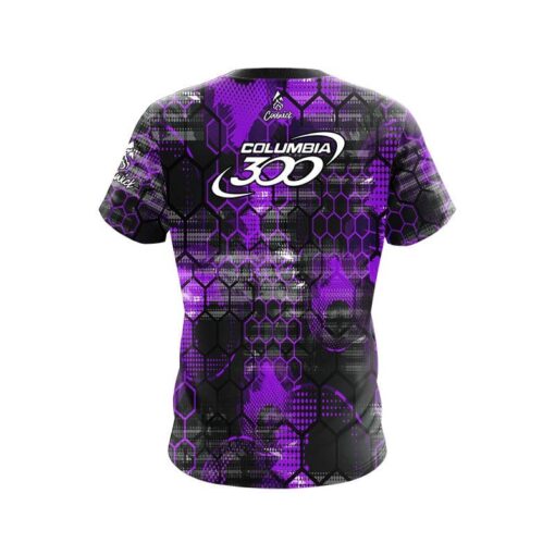 Columbia 300 Purple Honeycomb CoolWick Bowling Jersey - Image 2