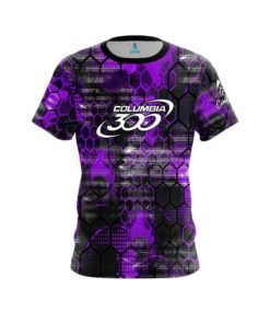 Columbia 300 Purple Honeycomb CoolWick Bowling Jersey