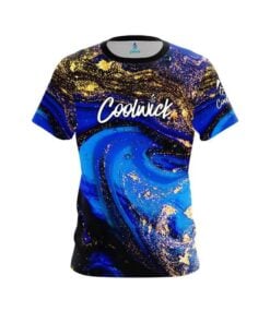 Signature CoolWick Blue and Gold Liquid Marble Bowling Jersey