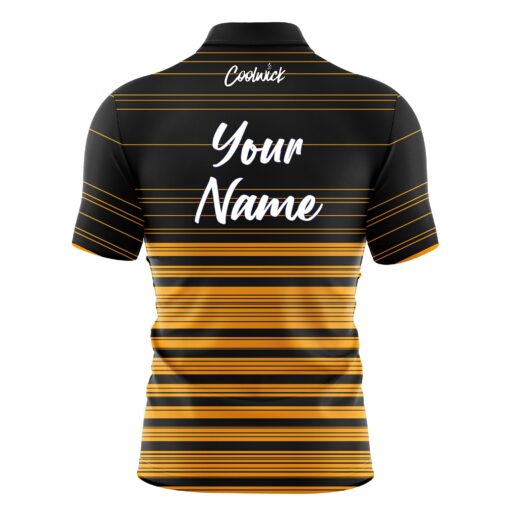 CoolWick Elite Black and Orange Stripes Sash Zip Jersey - Image 2