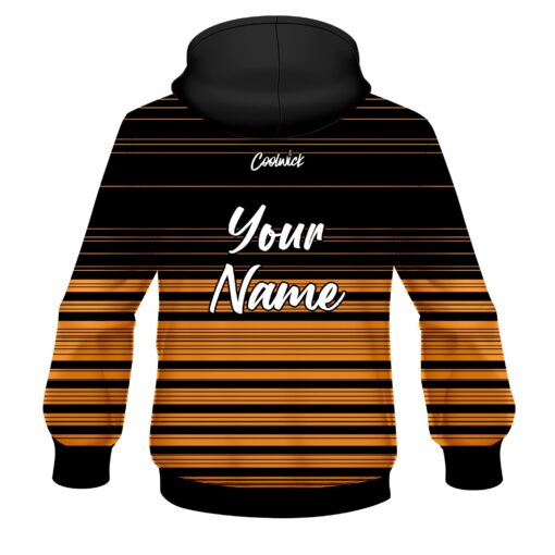 CoolWick Elite Black and Orange Stripes Hoodie - Image 2