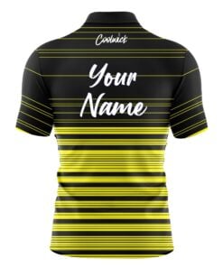 Alternative view of CoolWick Elite Black and Yellow Stripes Sash Zip Jersey