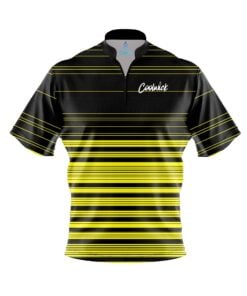 CoolWick Elite Black and Yellow Stripes Sash Zip Jersey