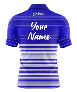 Alternative view of CoolWick Elite Blue White Stripes Sash Zip Jersey