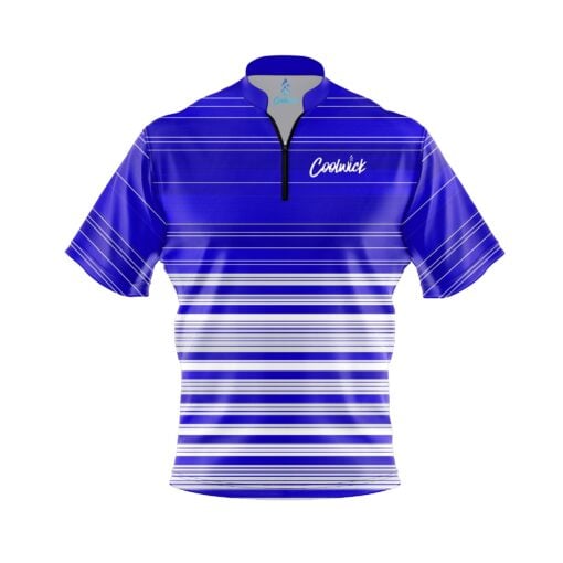 CoolWick Elite Blue White Stripes Sash Zip Jersey