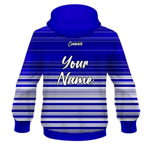CoolWick Elite Blue and White Stripes Hoodie - Image 2