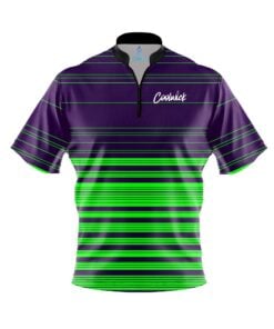 CoolWick Elite Purple and Green Stripes Sash Zip Jersey