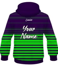 Alternative view of CoolWick Elite Purple and Green Stripes Hoodie