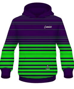 CoolWick Elite Purple and Green Stripes Hoodie